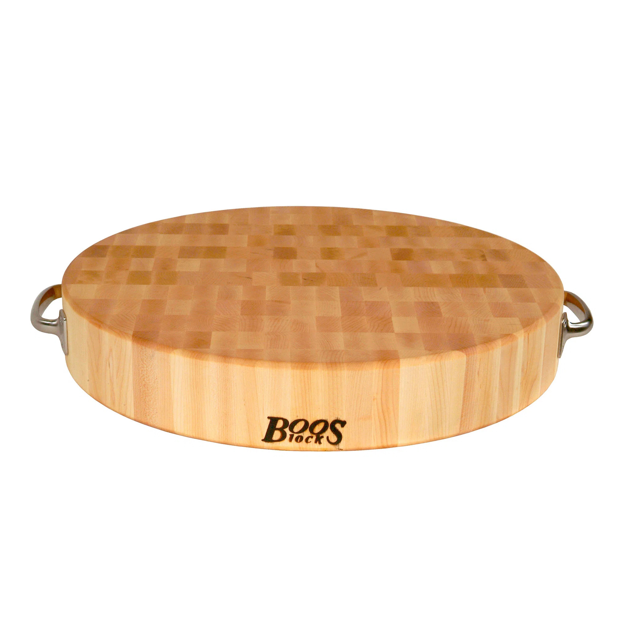 Gift 18" End Grain Maple Round Chopping Block with Handles | Wayfair North America