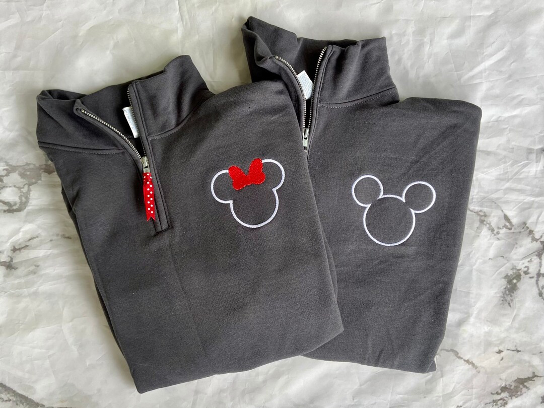 Mickey and Minnie Matching Couple Quarter Zip Sweatshirt Disney Mom and Dad, Husband Wife, Custom... | Etsy (US)