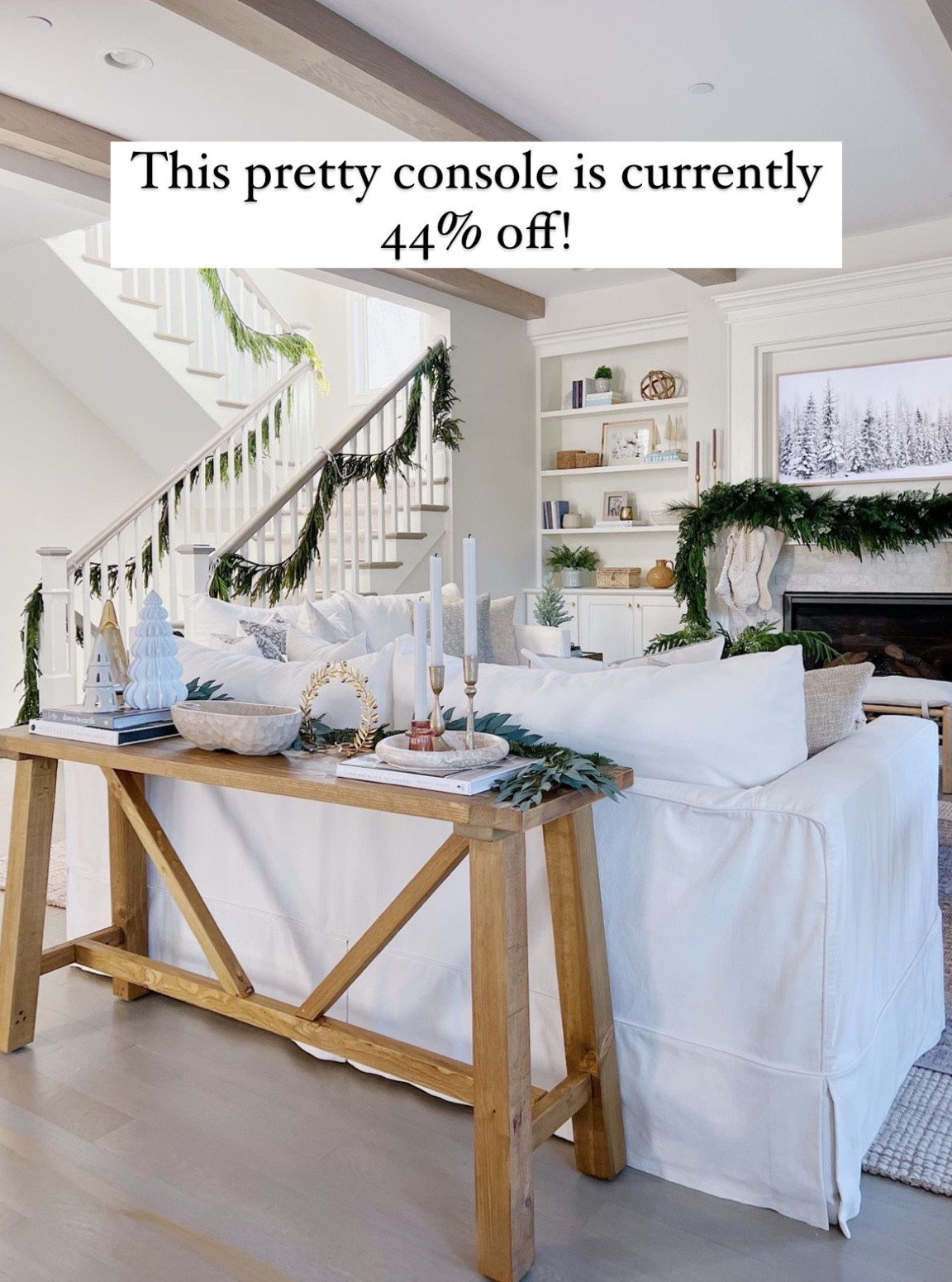 This pretty console table is now 44% off! So pretty in an entryway or behind a sofa! Linked the Christmas decor I used too! 

#consoletable #christmasdecor

#LTKCyberweek #LTKHoliday #LTKhome