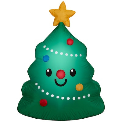 Holiday Living 3.5-ft LED Smiling Christmas Tree Christmas Inflatable | Lowe's