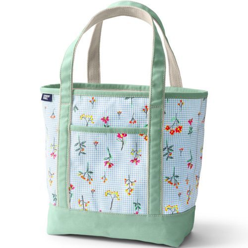 Embroidered Medium Open Top Canvas Tote Bag | Lands' End (US)