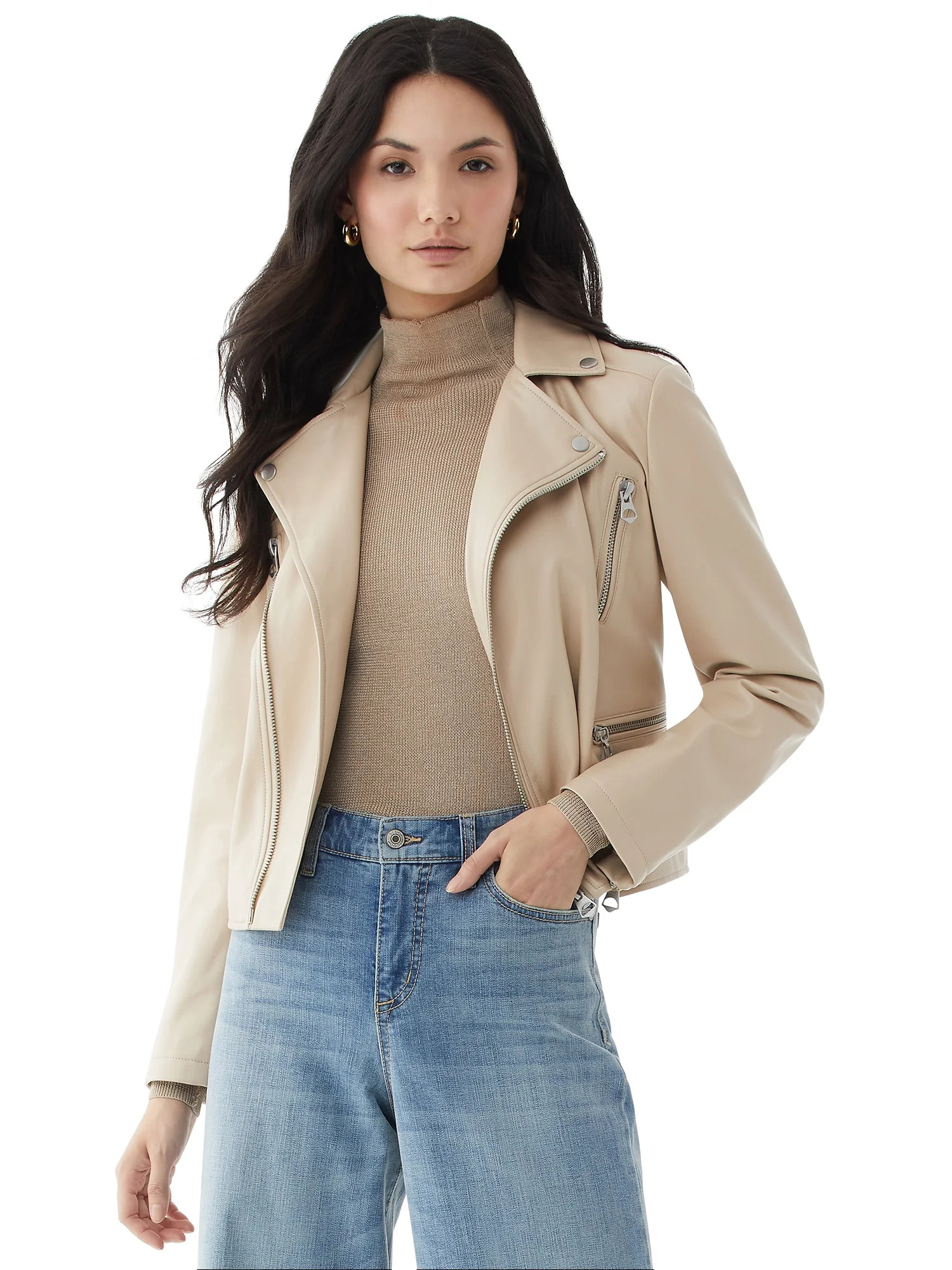 Scoop Women’s Faux Leather Moto Jacket | Walmart (US)