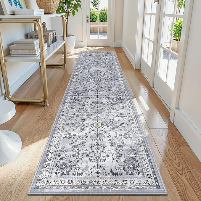 Yamaziot Washable Runner Rug 2x8 – Non Slip Boho Floral Hallway Runner Rug with Rubber Backing,... | Amazon (US)