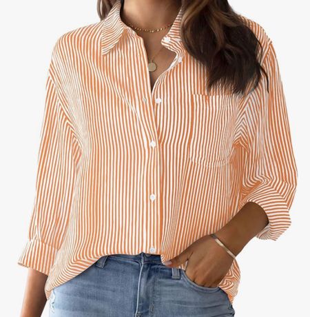 Cutest button down shirt! Perfect for spring and summer ☀️
🔗🔗outfit linked from Amazon 

#LTKsalealert #LTKfindsunder50 #LTKstyletip