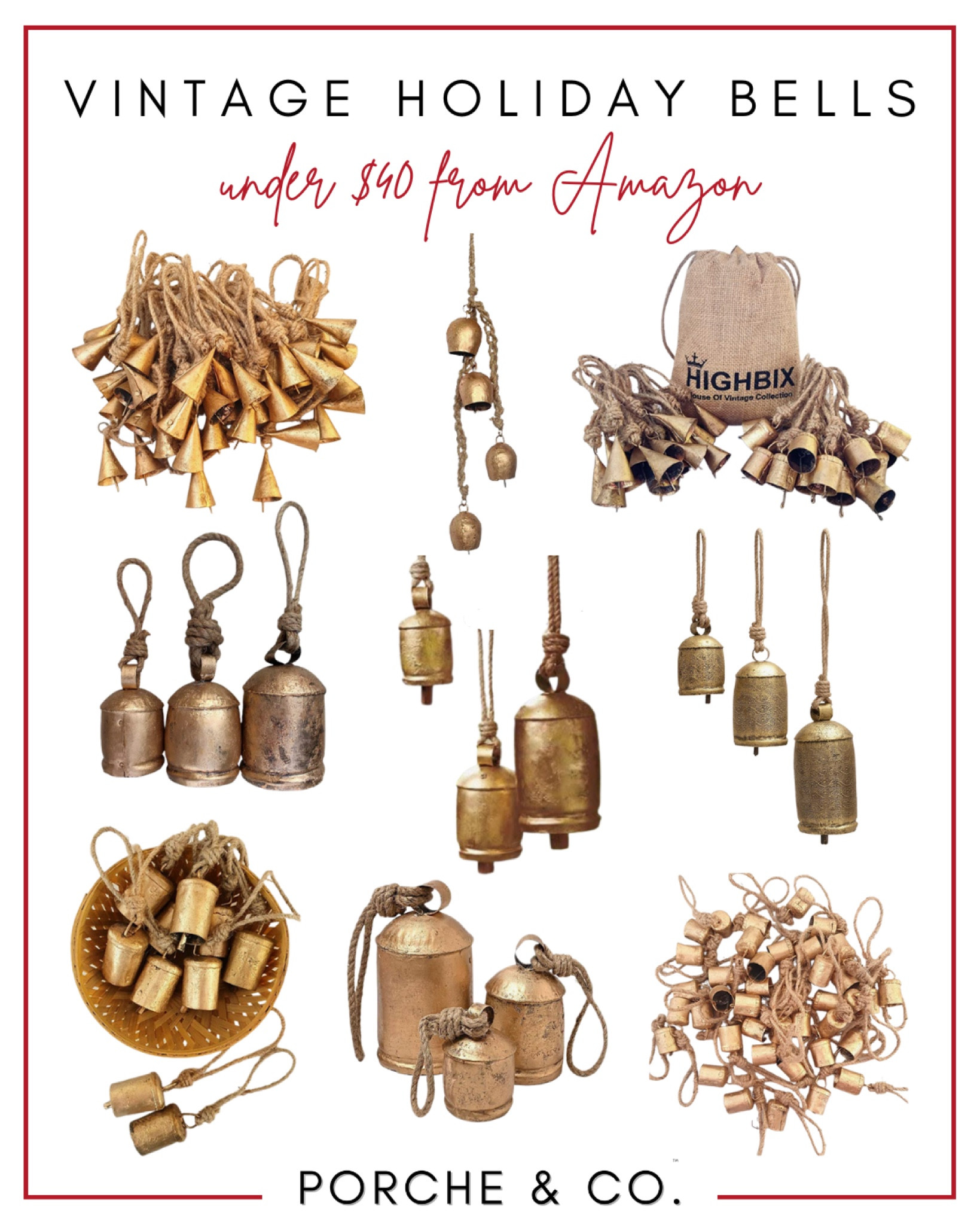 Vintage holiday bells, Amazon bell decor, Amazon holiday decor, Amazon brass bells, brass bell decor 

#LTKHoliday #LTKhome #LTKSeasonal