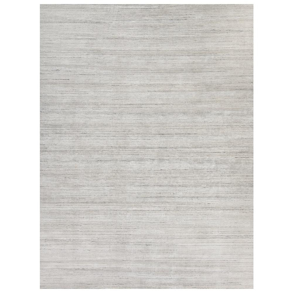 Exquisite Rugs Palazzo Modern Silver Textured Bamboo Silk Solid Rug - 6'x9' | Kathy Kuo Home