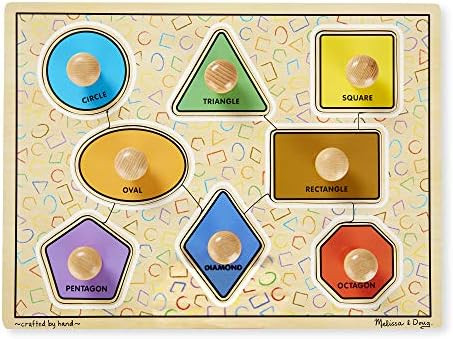 Melissa & Doug Deluxe Jumbo Knob Wooden Puzzle - Geometric Shapes (8 pcs) | Amazon (US)