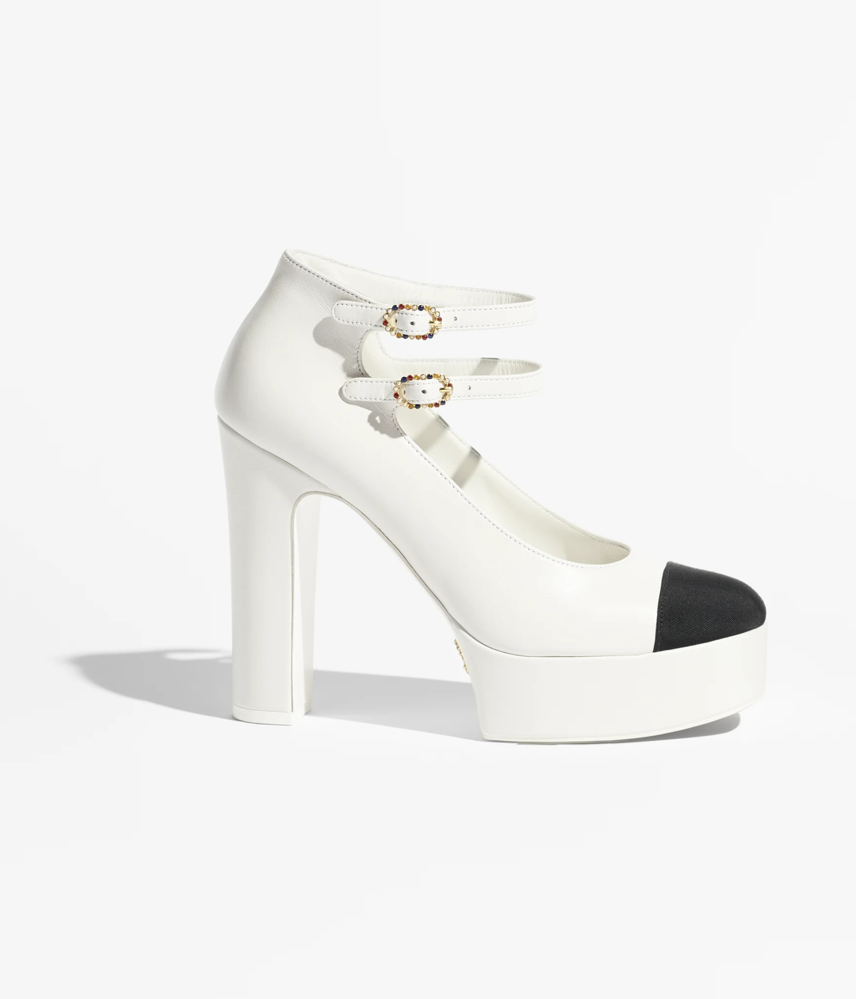 Mary janes - Lambskin & grosgrain, white & black — Fashion | CHANEL | Chanel, Inc. (US)