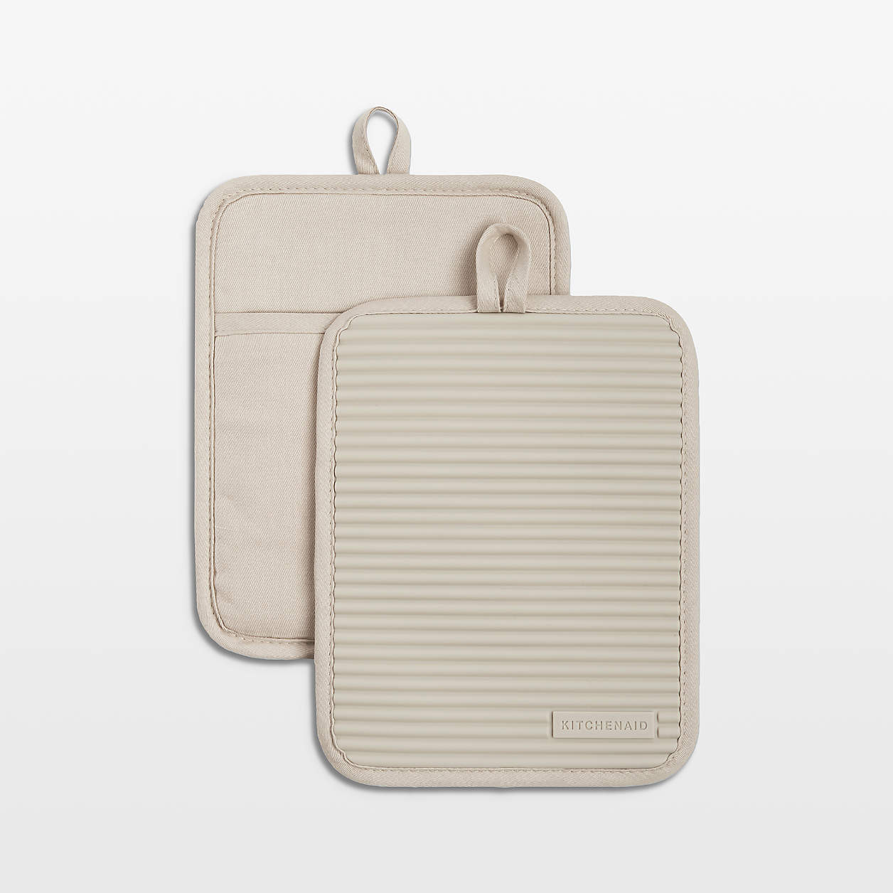 KitchenAid Milkshake Ribbed Soft Silicone Pot Holders, Set of 2 | Crate & Barrel | Crate & Barrel