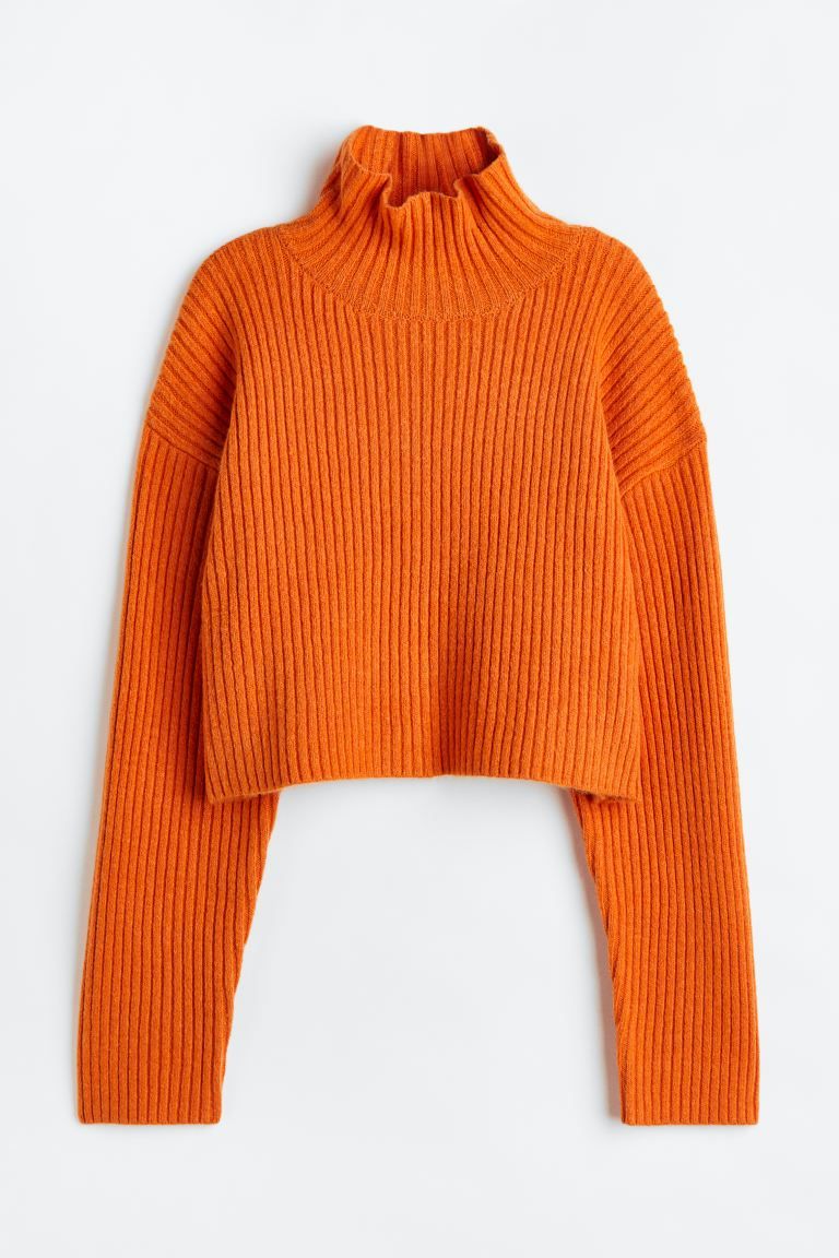 Ribbed Mock Turtleneck Sweater | H&M (US)