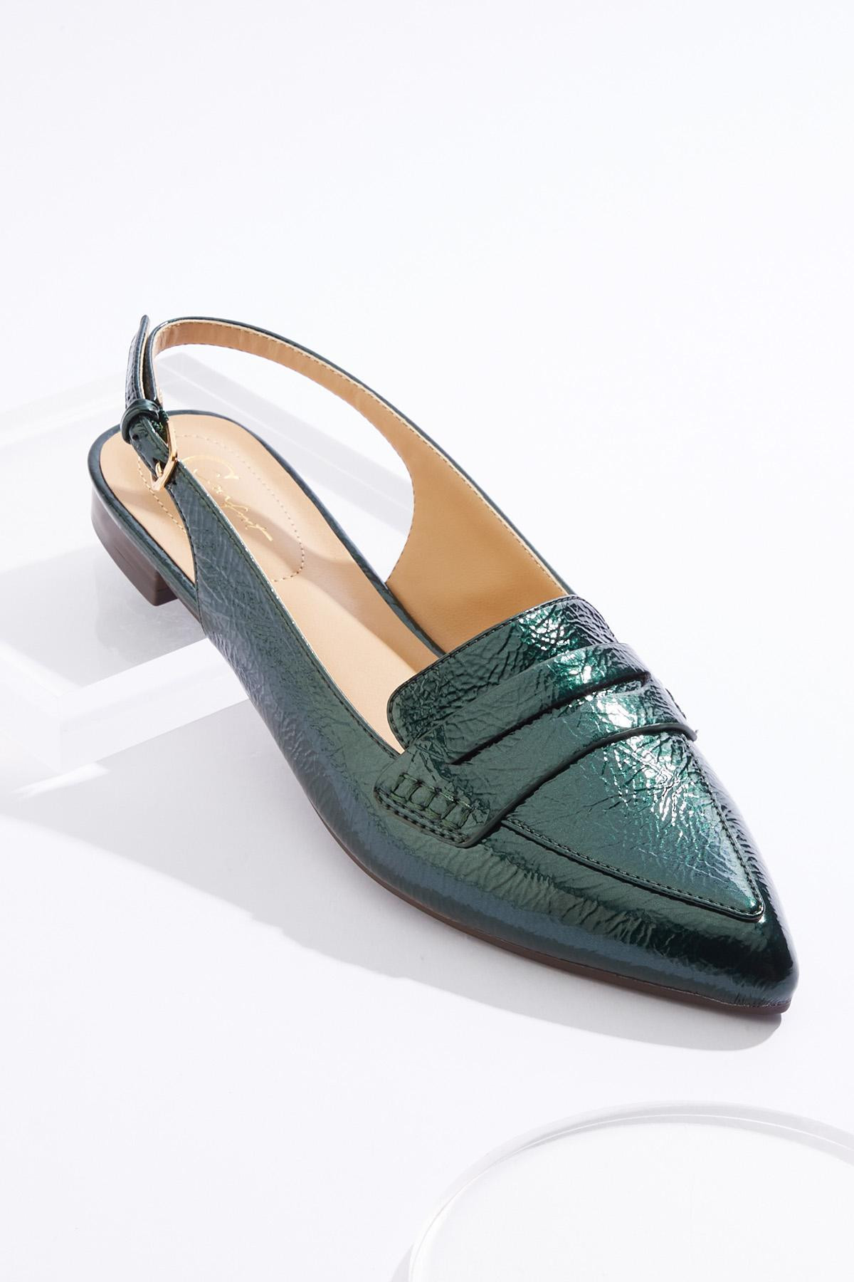 Faux Patent Slingback Flats | Cato Fashions