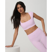 Vuori AllTheForm™ Short Sleeve Bra | Orchid Whisper | Small | Vuori Clothing (US & Canada)