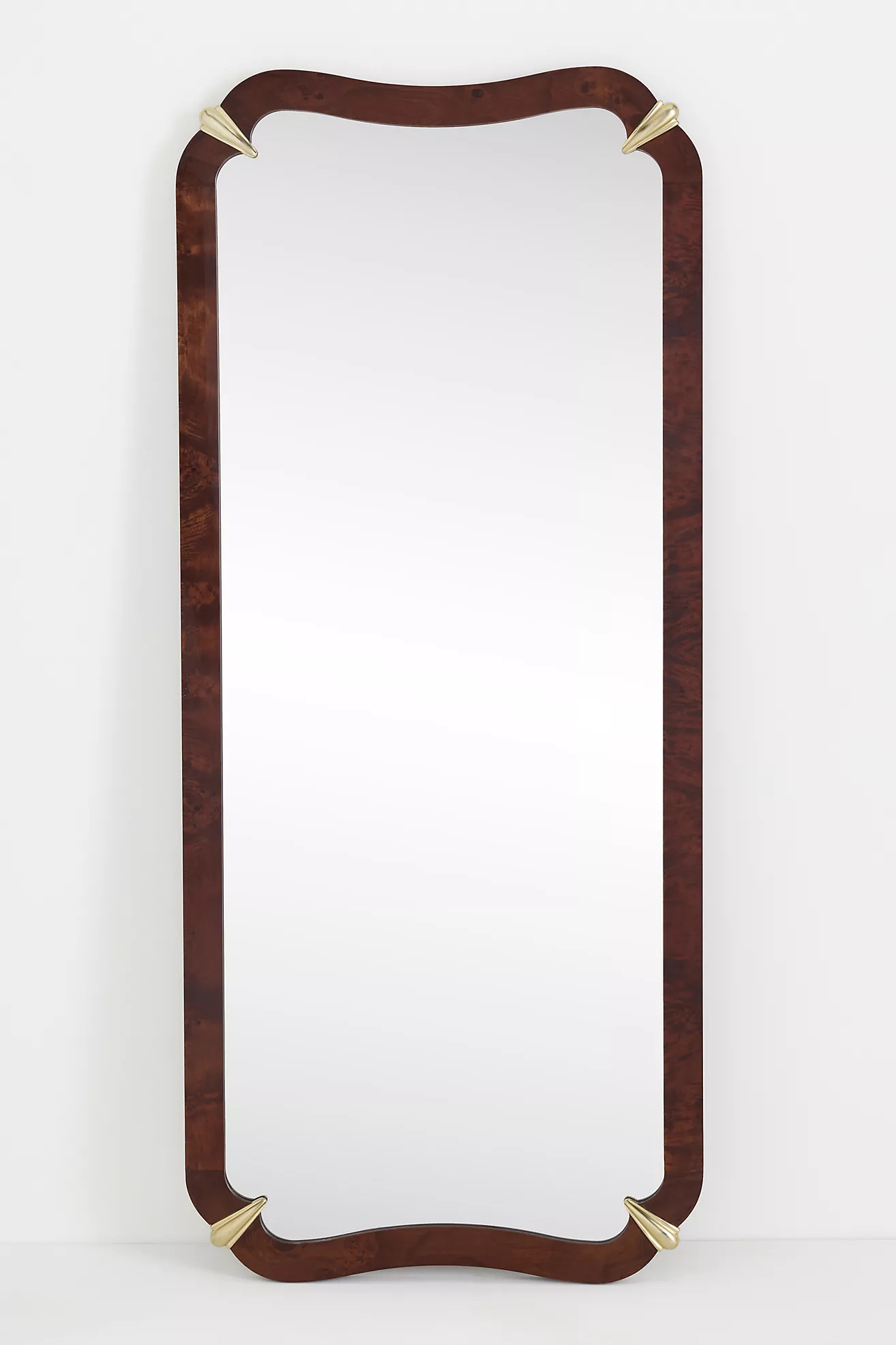 Violeta Scalloped Burl Wood Full-Length Mirror | Anthropologie (US)