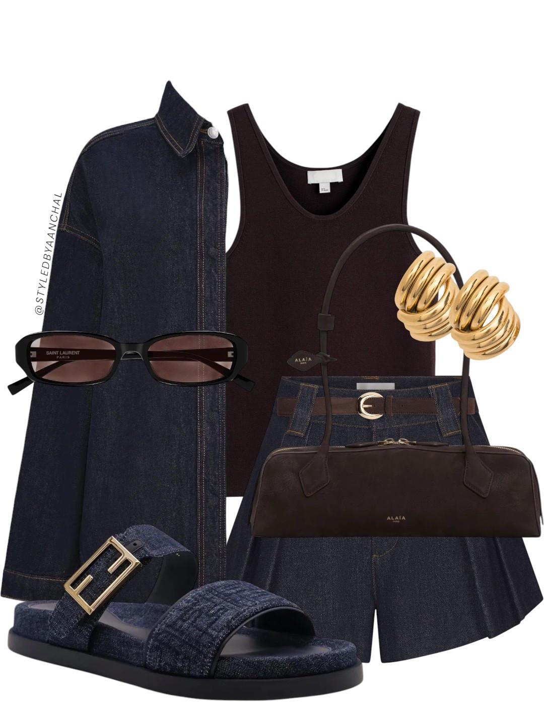 Dark denim on denim outfit with brown accessories 


Dark denim shorts
Dark denim shirt
Fendi sandals 
Denim on denim outfitt


#LTKootd #LTKFestival #LTKgrwm