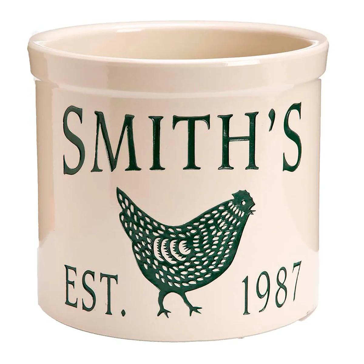 USA-Made Handcrafted Personalized Chicken Crock | Plow & Hearth | Plow & Hearth