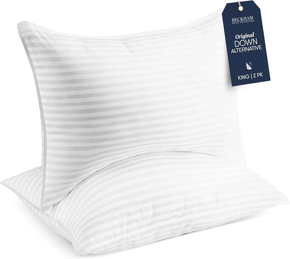 Beckham Hotel Collection Bed Pillows King Size Set of 2 - Original Down Alternative Pillow for Sl... | Amazon (US)