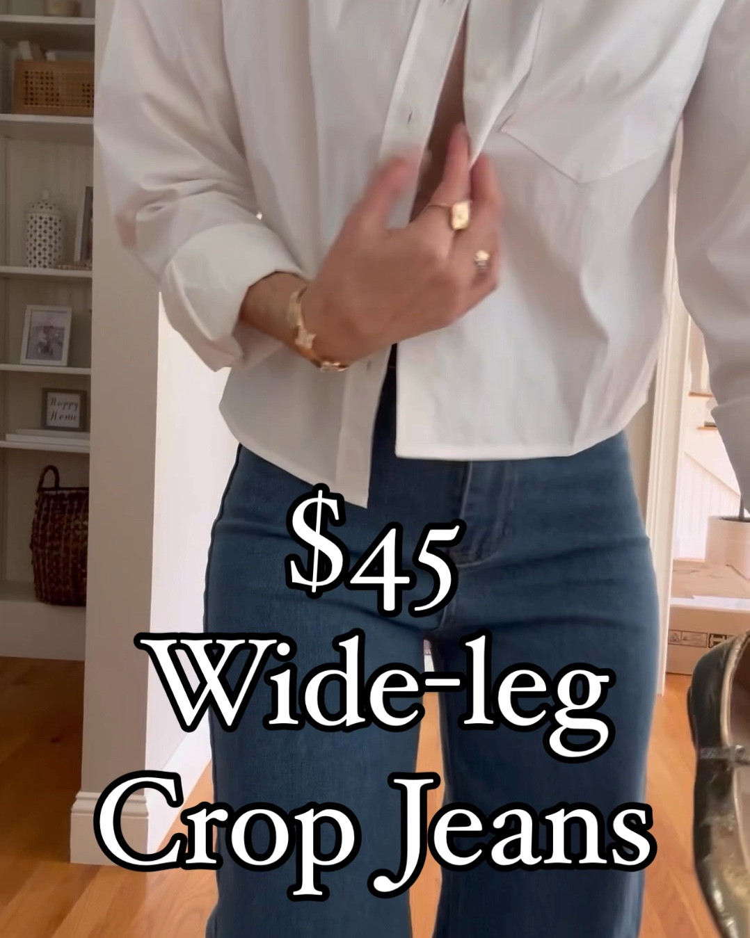 Wide leg crop ankle jeans under $45! Yes please! Fit is true to size. 