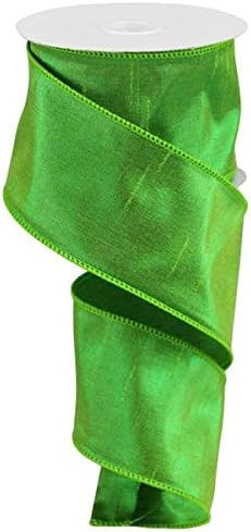 Metallic Dupioni Wired Edge Ribbon, 10 Yards (Green, 2.5 Inch) | Amazon (US)