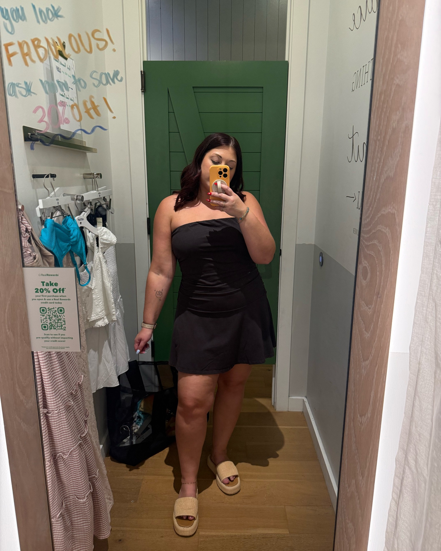 Chocolate brown moment 🤎 This strapless mini from @Aerie is the perfect mix of comfy and flattering! I love how easy it is to dress up or keep casual for summer ✨ Plus it’s currently on sale and also comes in red ❤️ 

Wearing a size XL.

#LTKootd #LTKSaleAlert #LTKMidsize