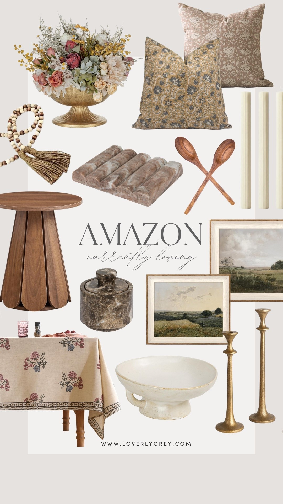 Amazon home decor items that I am currently loving. The wood table, wall art, and decorative pillows are some of my favorite recent finds. I am also loving the gold candle stick holders, wood serving spoons, and wood decorative beads that are under $50. 

#LTKHome #LTKSeasonal #LTKFindsUnder50