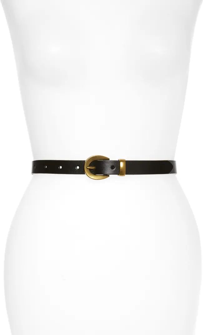 Chunky Buckle Leather Skinny Belt | Nordstrom