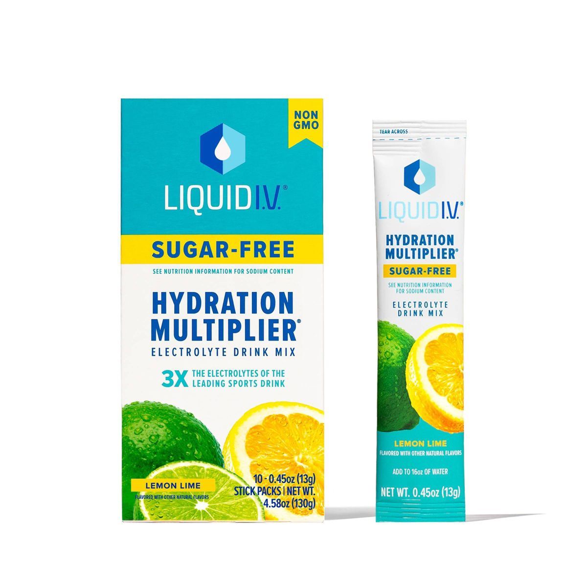 Liquid I.V. Sugar Free Hydration Multiplier Vegan Powder Electrolyte Supplements - Lemon Lime - 0... | Target