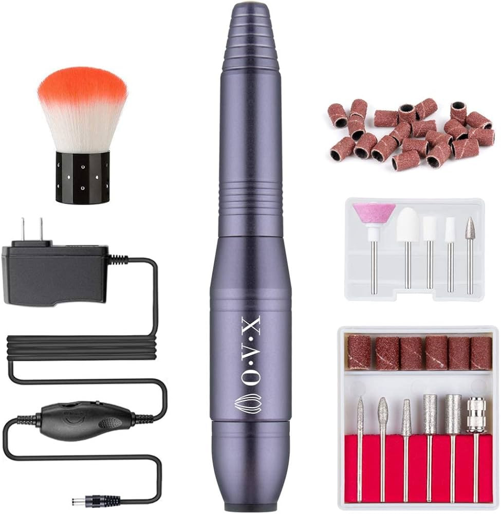 Portable Nail Drill Professional Electric Nail File 20000RPM Manicure Machine Set with Sanding Ba... | Amazon (US)