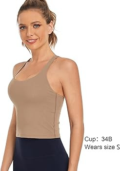 HeyNuts Longline Zeal Bras Medium Impact Wirefree Sports Bras Workout Tank Tops with Removable Pa... | Amazon (US)