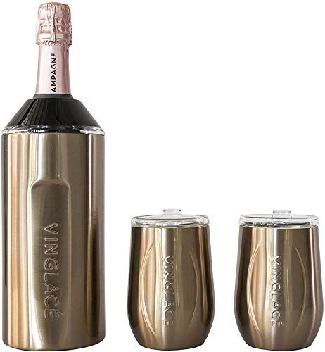 Vinglace Wine Chiller - Portable Insulator Sleeve For Champagne and Wine Bottles - Double Walled wit | Amazon (US)