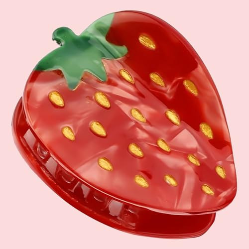Strawberry Hair Clips Strawberry Claw Clip Strawberry Hair Accessories, Cellulose Acetate Fun Hair Clips Cute Unique Claw Clips Small Cool Fruit Hair Clips for Women Girls | Amazon (US)