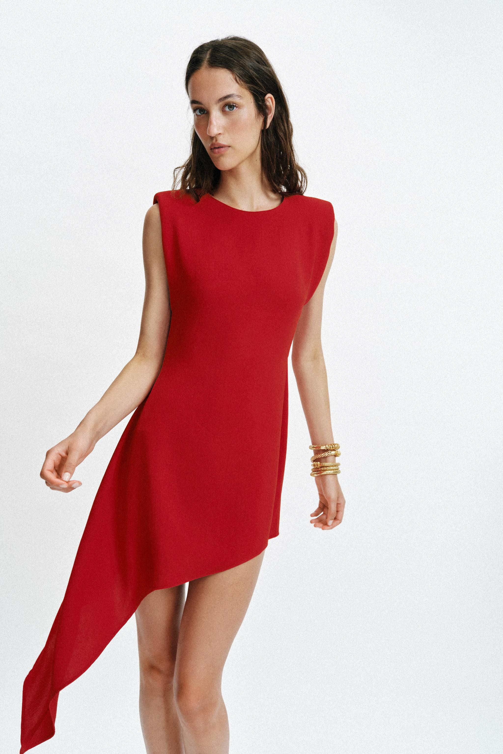 ASYMMETRIC SHOULDER PAD SHORT DRESS | Zara US