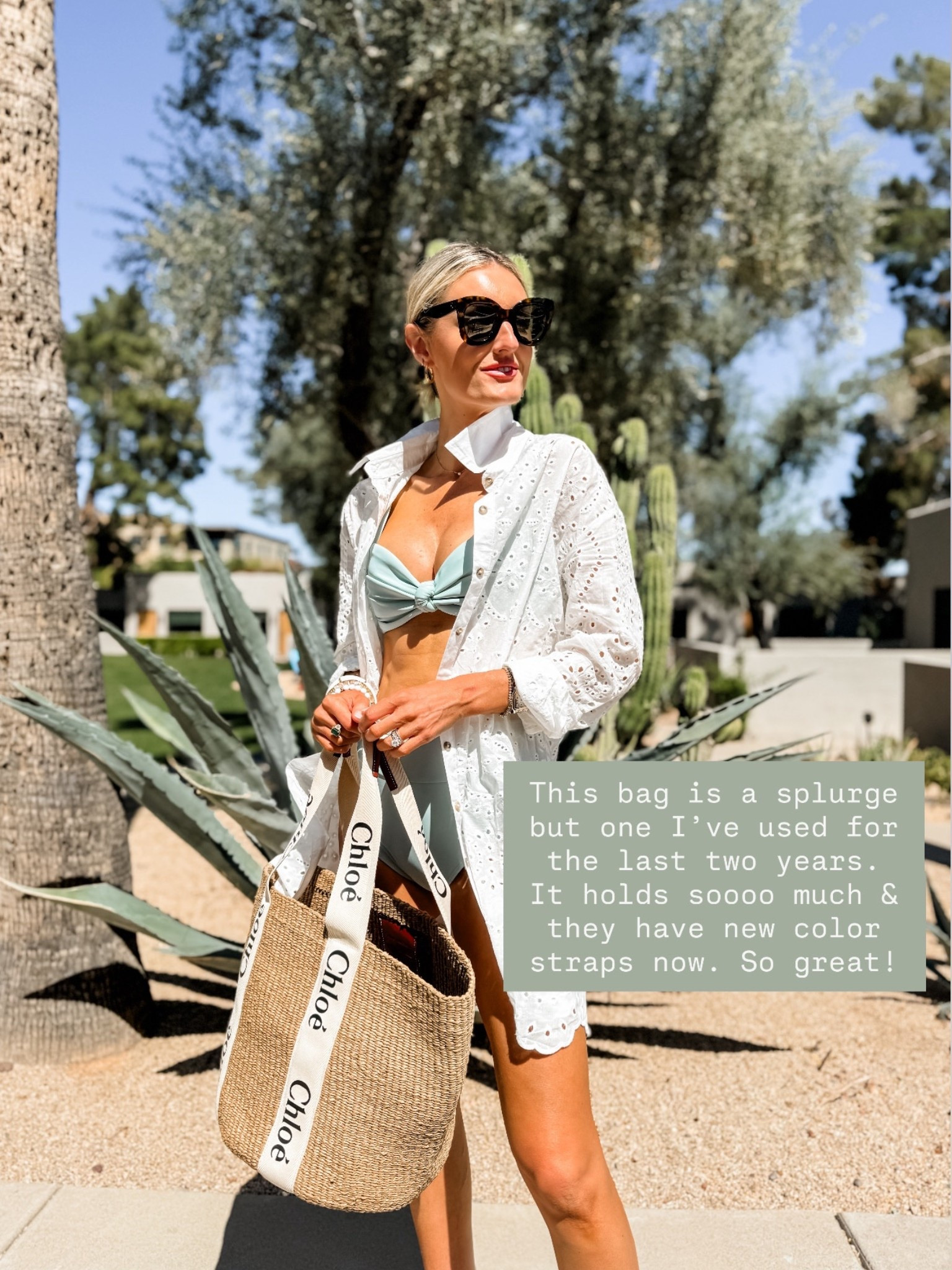 Who doesn’t love a good versatile designer bag? This Chloé tote is a classic that I look forward to using every time! The quality doesn’t disappoint either! A splurge piece that I would recommend if you’re looking to invest for your Mother’s Day gift!

Loverly grey, Mother’s Day luxury gifts, high end bags, raffia designer tote, resort wear, favorite summer bag

#LTKSwim #LTKSeasonal #LTKMothersDay