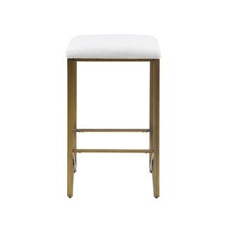 INK+IVY Marino 26 in. Ivory Wood Counter Stool with Backless Upholstered II104-0490 - The Home De... | The Home Depot