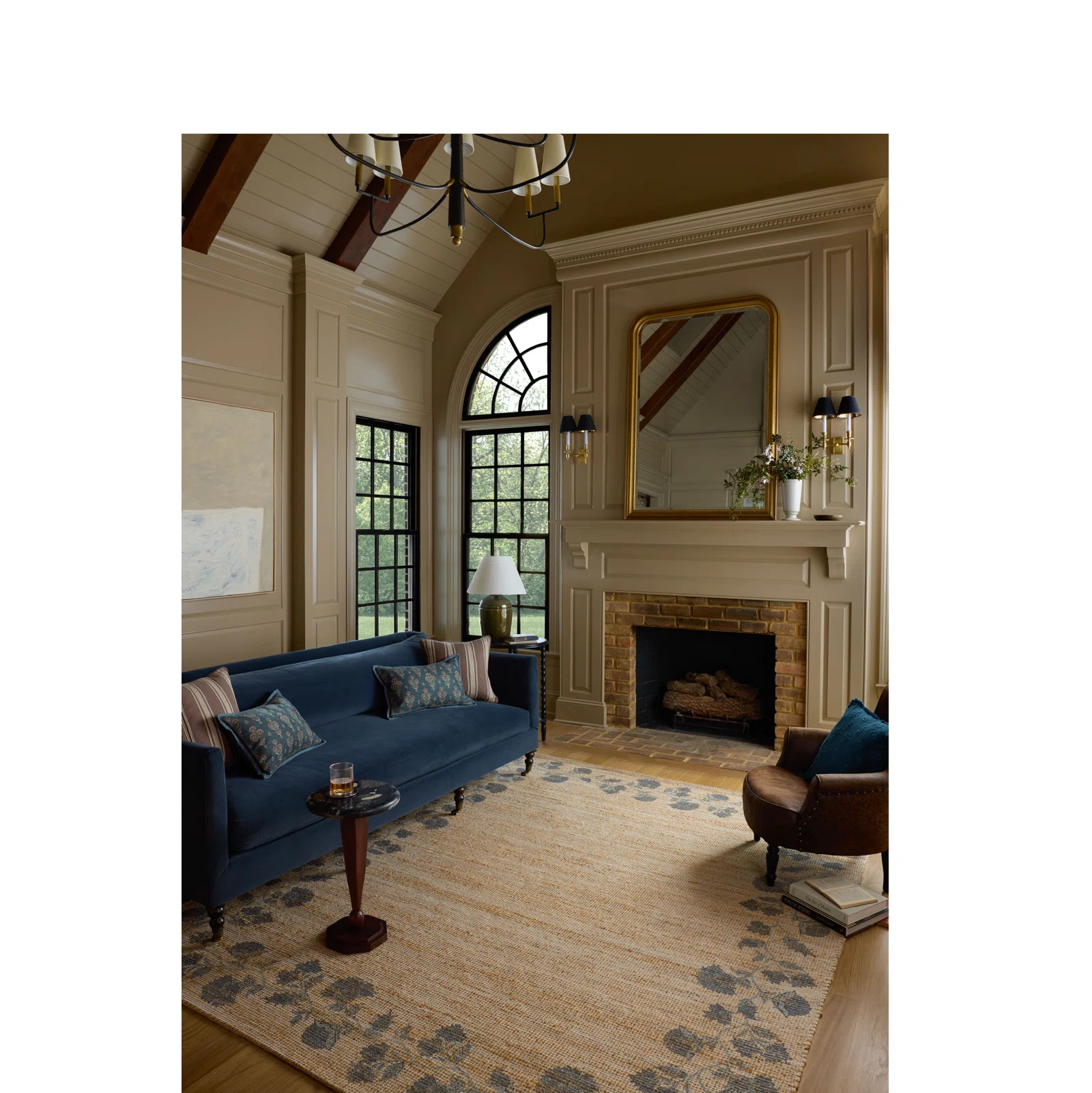 Chris Loves Julia x Loloi Rue Natural / Denim Area Rug | Wayfair North America