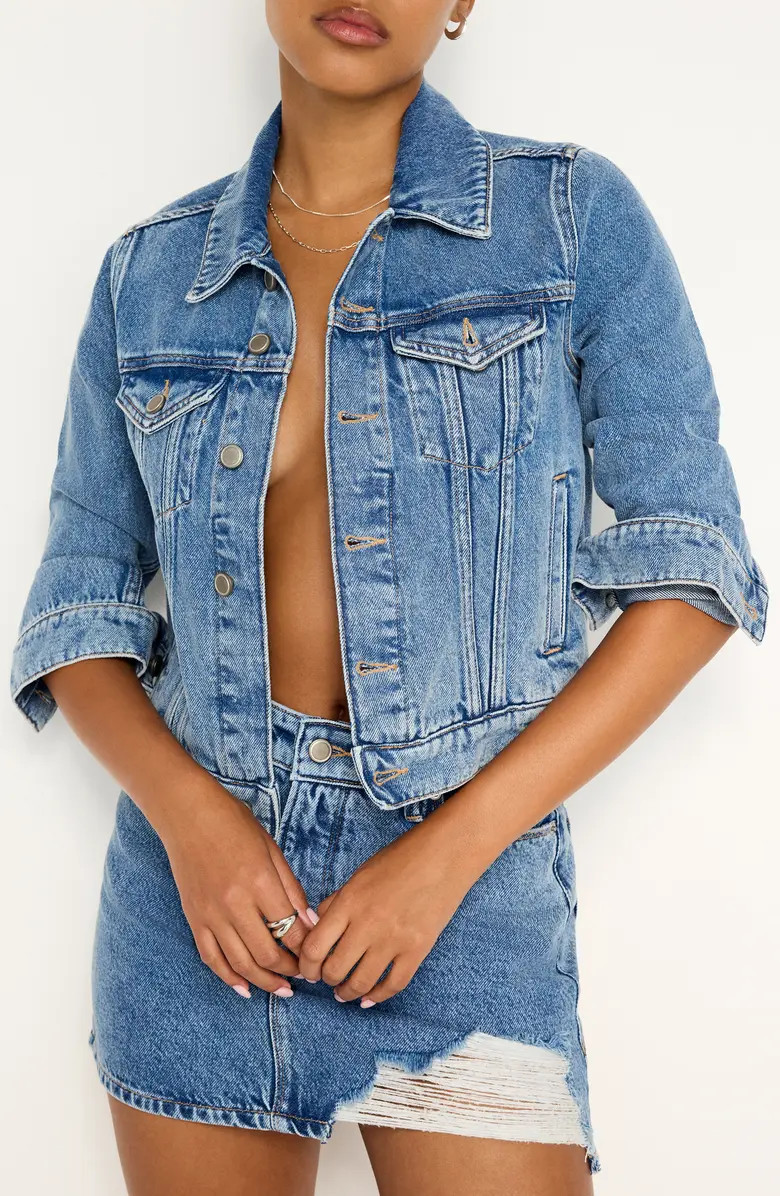 Shrunken Crop Denim Trucker Jacket | Nordstrom