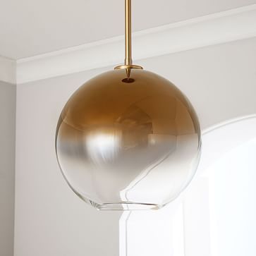 Sculptural Glass Globe Pendant - Metallic Ombre | West Elm (US)