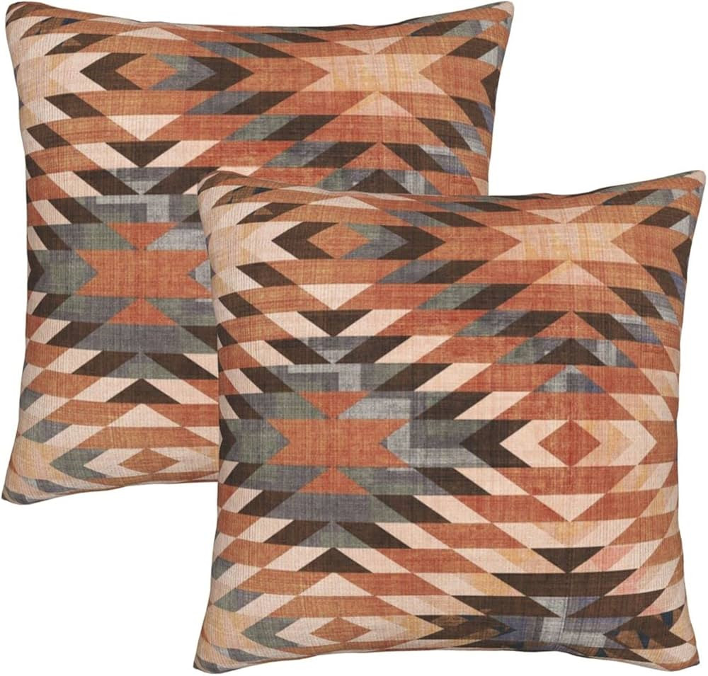Mahito Pack of 2 Throw Pillow Cover Southwestern Vintage Arizona Tribal Distressed Rug Throw Pill... | Amazon (US)