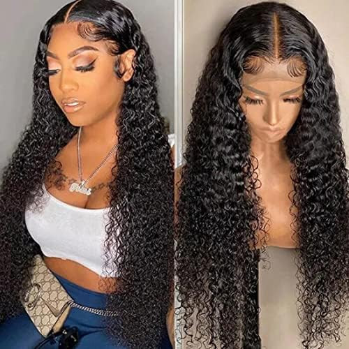 UNICE 13x4 Lace Front Wig Long Curly Wig for Women, Brazilian Unprocessed Human Hair Lace Frontal Wi | Amazon (US)