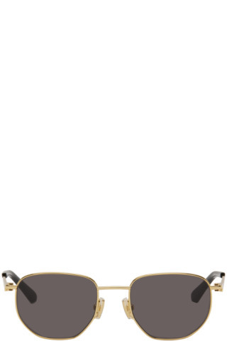 Bottega Veneta - Gold Split Oval Metal Sunglasses | SSENSE