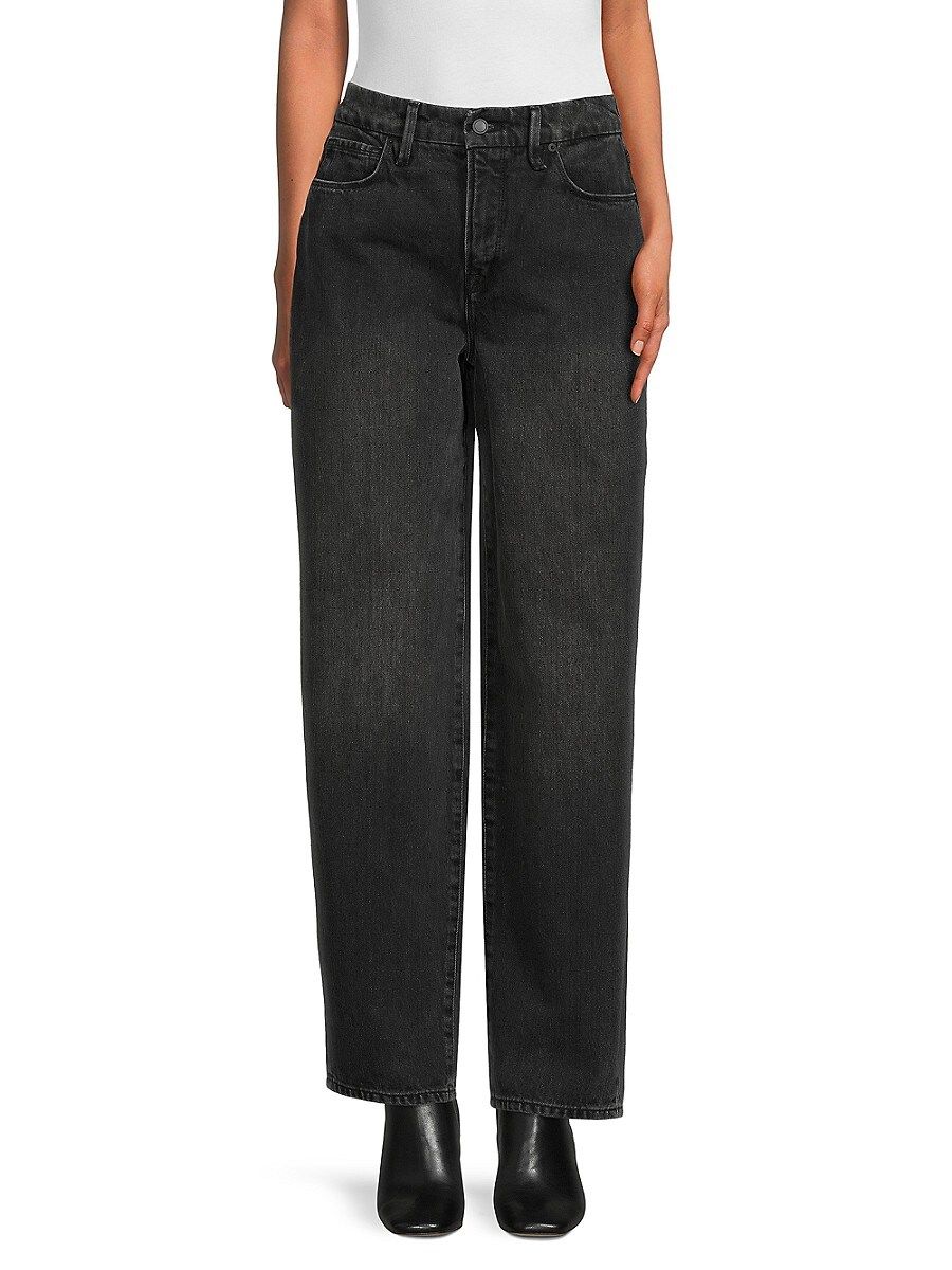 GOOD AMERICAN Women's Mid Rise Wide Leg Jeans - Black - Size 18 | Saks Fifth Avenue OFF 5TH