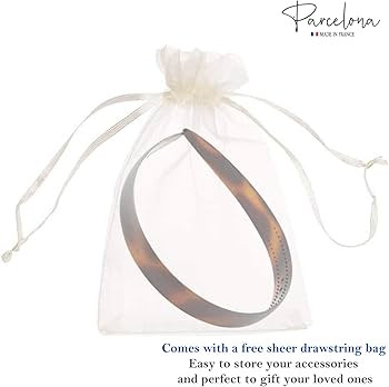 Parcelona French Wide 3/4" Celluloid Headband Women Hair Accessories, Made in France (Tortoise Sh... | Amazon (US)