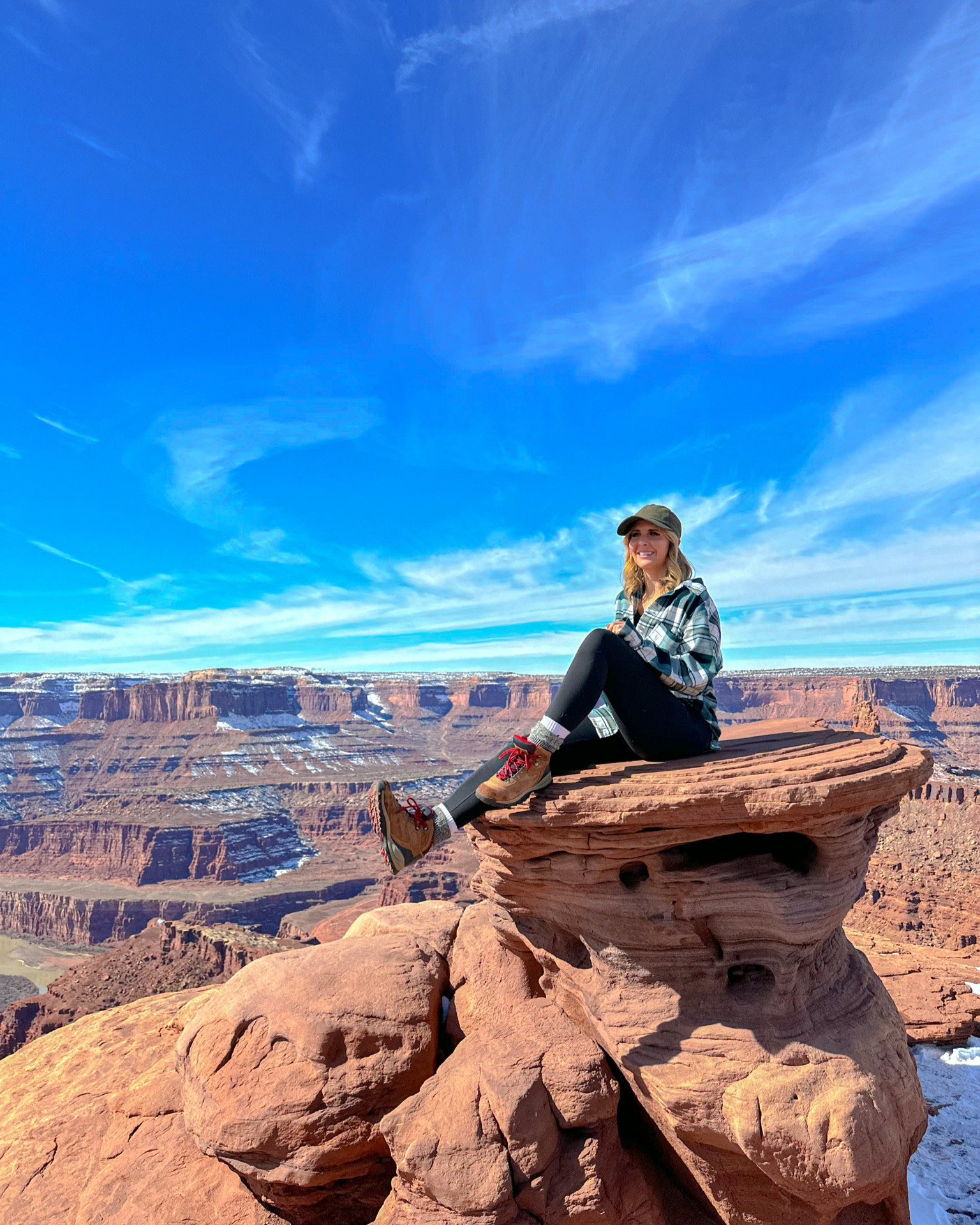 Exploring Dead Horse in Moab 

Cute and comfy for hiking or going for coffee. I love this AF flannel and wear a size small it is true to size with an oversized fit 

🚨Sale alert🚨
AF flannel marked down 

#hiking #travel #activelifestyle #activewear #flannel #boots 

#LTKfit #LTKsalealert #LTKSeasonal