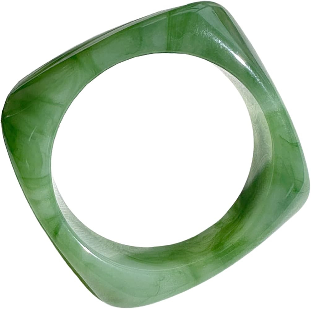 PINK TOWN ​​Chunky Multicolor Acrylic Bangle,Vintage Irregular Large Square Bracelets Resin P... | Amazon (US)