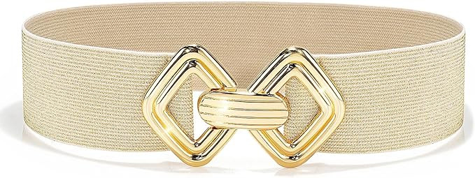 Glamorstar Wide Elastic Belts for Women Stretchy Skinny Waist Belt for Dresses | Amazon (US)
