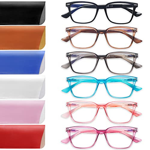 CLASAGA Reading Glasses for Women Men, Ladies Computer Readers Glasses Blue Light Blocking Eyewear Spring Hinge Eyeglasses (6 mix-1, 3.50, multiplier_x) | Amazon (US)