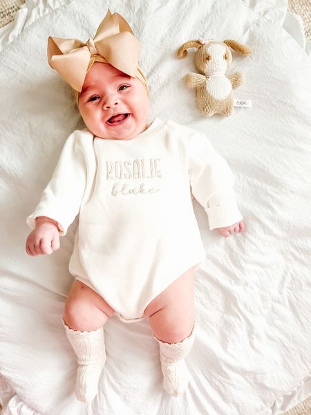 We love our embroidered clothes from Etsy and this sweatshirt bubble is definitely a favorite this winter. I also linked the Amazon bow pack we got which includes every color under the sun for $20! (& some of our other baby winter favorites!!) 

#babyshowergift #babysweater #babywinter #sweatshirt #romper #maternity #mamatobe #newbornclothing #newborn #monogram #embroidery #bumpfriendly #gift #showergift #babyshower #genderreveal #genderneutral

#LTKfamily #LTKkids #LTKbaby