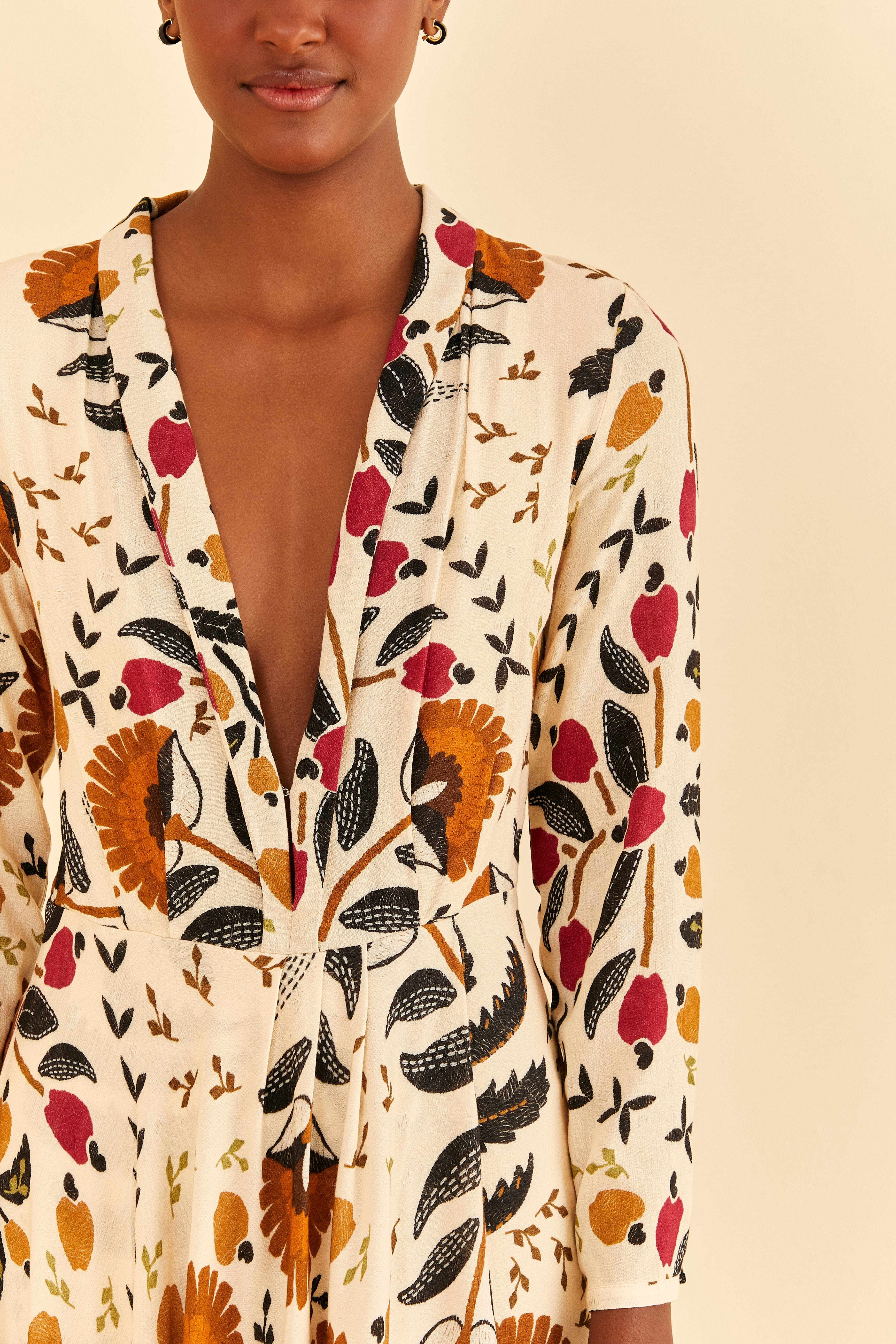 Sand Palms Paradise Long Sleeve Maxi Dress | FarmRio (US)