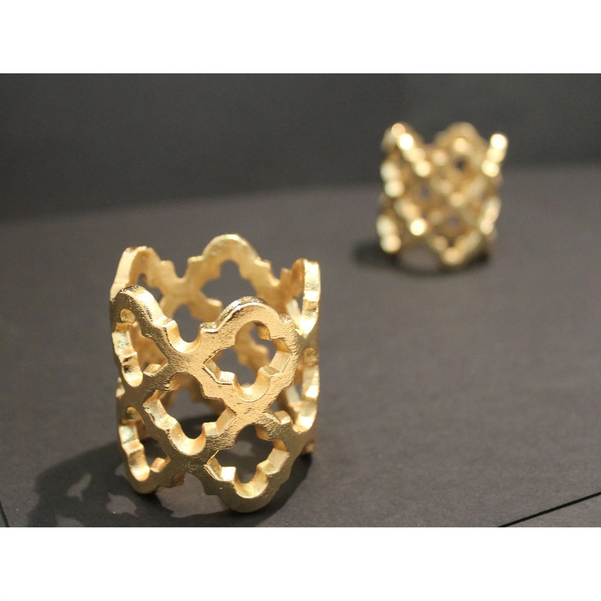 Golden Moroccan Trellis Napkin Rings (Set of 6) | Walmart (US)