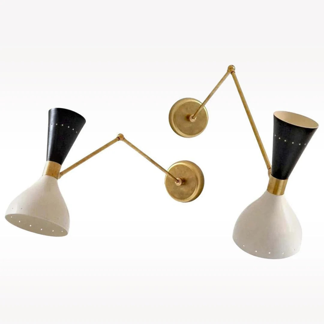 Italian Adjustable 2 Light Mid Century Modern Industrial Vanity Bathroom Sconce Sputnik Light Set... | Etsy (US)