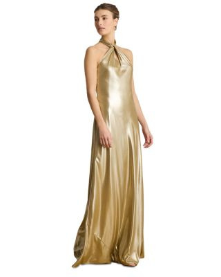Metallic Chiffon Halter Gown | Bloomingdale's (US)